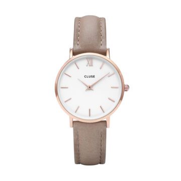 CLUSE CW0101203014 Horloge Minuit staal/leder rosékleurig-hazelnoot