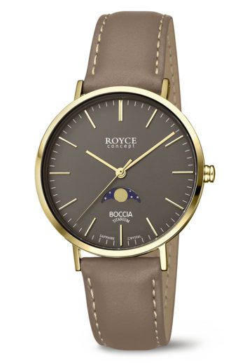 Boccia Horloge Royce Mondphase titanium-leder 3611-02