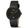 Boccia 3615-04 Horloge titanium/leder zwart 36 mm