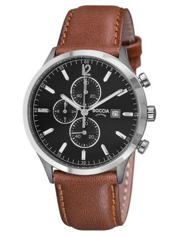 Boccia Horloge Chronograaf titanium-leder 3753-04