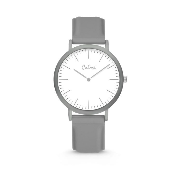 Colori Essentials 5 COL580 Horloge - Siliconen Band - Ø 40 mm - Grijs