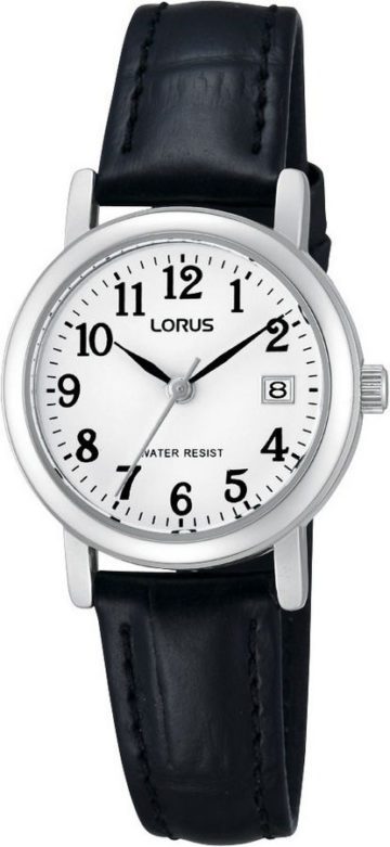 Lorus RH765AX9 Horloge staal/leder zwart-zilverkleuroig