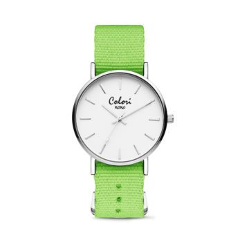 Colori XOXO 5 COL549 Horloge geschenkset met Armband – Nato Band – Ø 36 mm – Groen / Zilverkleurig