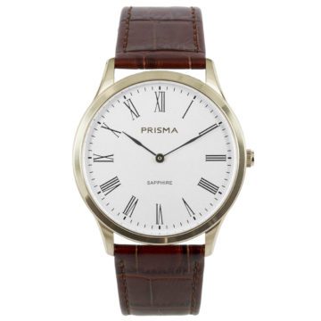 Prisma P.1887 Herenhorloge goudkleurig saffierglas Slimline