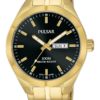 Pulsar herenhorloge goudkleurig zwarte wijzerplaat 41 mm PJ6102X1