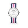 CO88 Horloge staal/nylon blauw/wit/roze 36 mm 8CW-10029