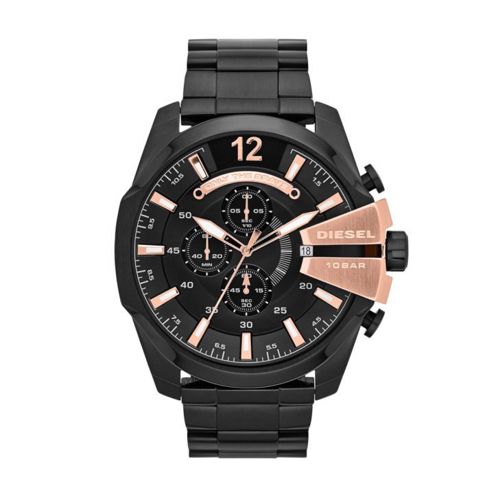 Diesel DZ4309 Horloge Chrono Master Chief staal zwart-rosékleurig 52 mm