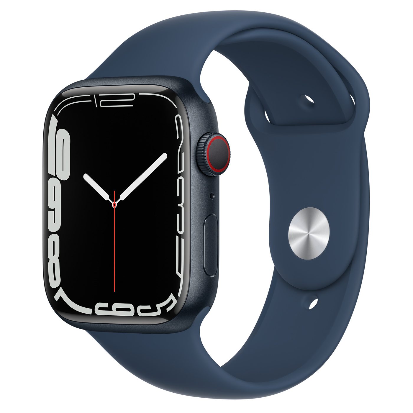 Apple Watch Series 7 GPS + Cellular 45mm Midnight Aluminum with Abyss Blue Sport Band A2477