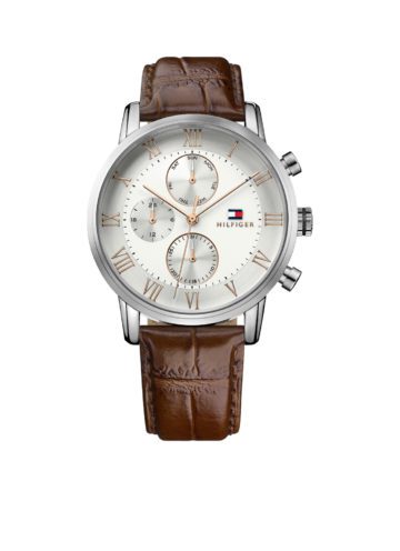 Tommy Hilfiger Horloge Kane zilverkleurig-bruin TH1791400