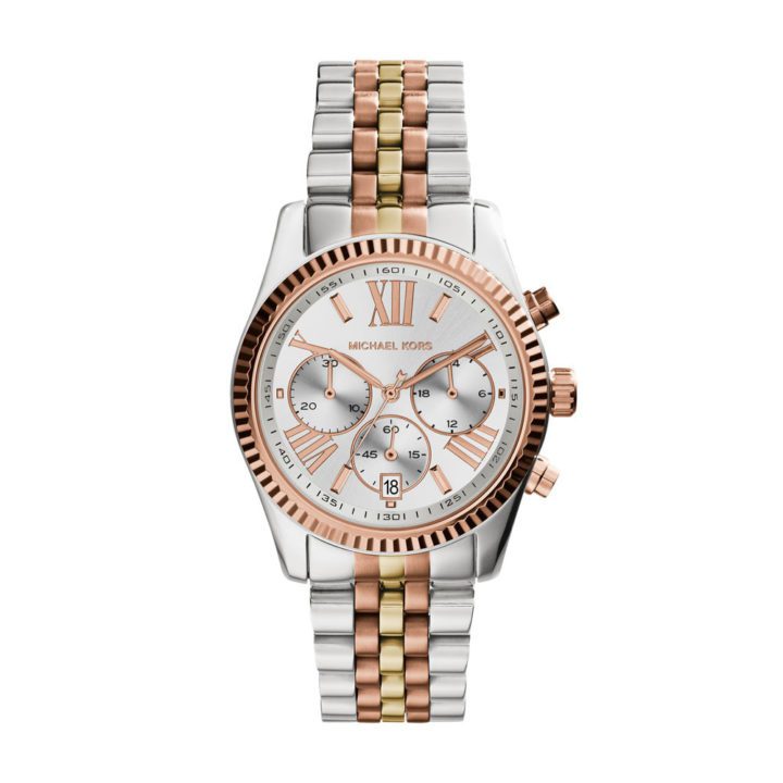 Michael Kors Horloge Lexington staal zilver- en rosékleurig MK5735