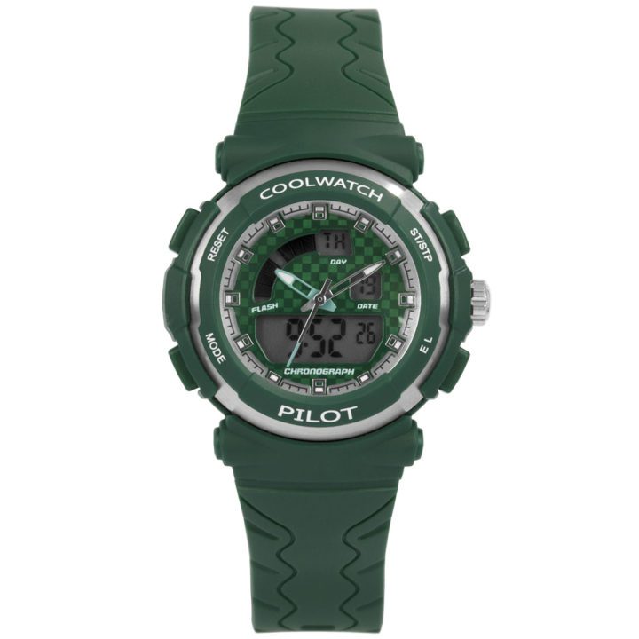 Coolwatch Kinderhorloge Analoog/Digitaal siliconen groen CW.273