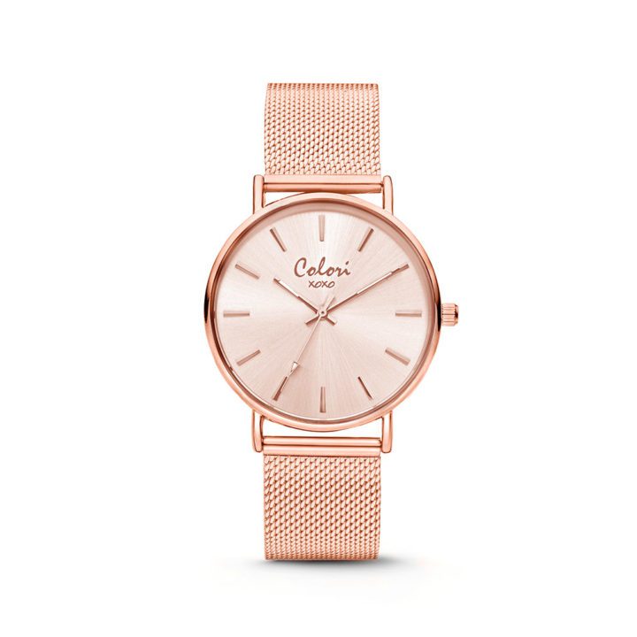 Colori XOXO 5 COL534 Horloge - Mesh Band - Ø 36 mm - Rosékleurig