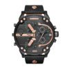 Diesel Horloge Chronograaf Mr. Daddy 2.0 staal/leder zwart 66 mm DZ7350