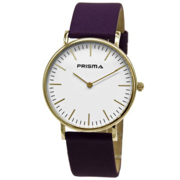 Prisma Herenhorloge P.1620.800G Lederen band Goudkleurig