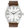 OOZOO C10020 Horloge Timepieces Collection staal zilverkleurig-bruin 46 mm