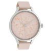 OOZOO C10087 Horloge Timepieces Collection staal/leder zilverkleurig-softpink 44 mm