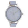 OOZOO C10089 Horloge Timepieces Collection staal/leder zilverkleurig-pastel-lila 44 mm