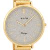 OOZOO Horloge Vintage Mesh goudkleurig-grijs 40 mm C9378