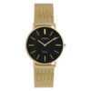 OOZOO C9915 Horloge staal/mesh goudkleurig-zwart 32 mm