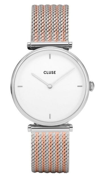 Cluse CW0101208003 Horloge Triomphe Mesh rose-en zilverkleurig