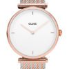 Cluse CW0101208001 Horloge Triomphe Mesh rose- en zilverkleurig