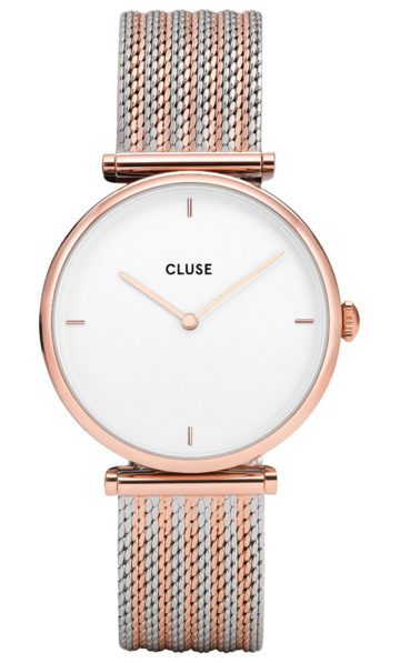 Cluse CW0101208001 Horloge Triomphe Mesh rose- en zilverkleurig