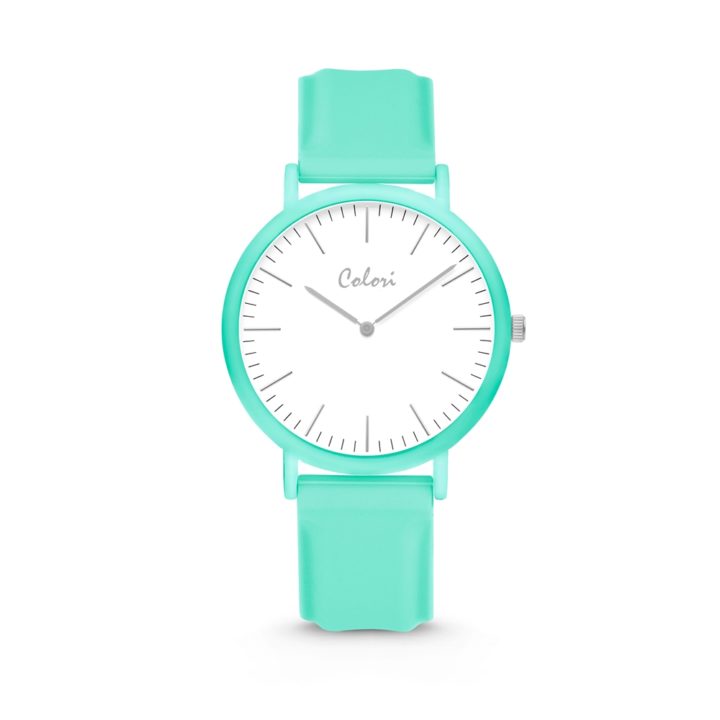 Colori Essentials 5 COL583 Horloge - Siliconen Band - Ø 40 mm - Mint Groen