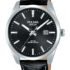 Pulsar PX3185X1 herenhorloge Solar staal/leder zwart 39