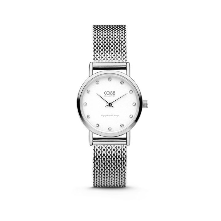 CO88 Collection 8CW-10061 - Horloge - mesh band - zilverkleurig - ø 24 mm