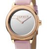 Esprit Horloge Magnolia staal/leder 34 mm rosékleurig-roze ES1L019L0045