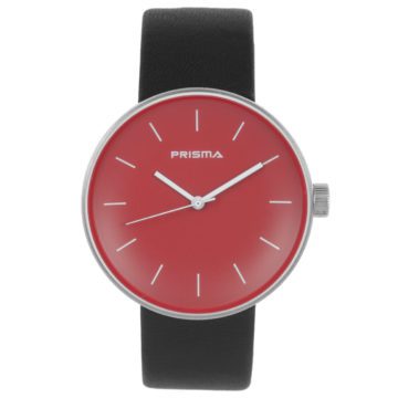 Prisma Herenhorloge P.1248.116G Lederen band Zilverkleurig