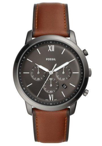 Fossil FS5512 Horloge Neutra Chrono staal/leder 40 mm