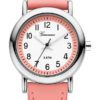 Garonne KV20Q467 kinderhorloge 27 mm metaal-leder zilverkleurig-roze