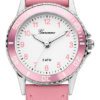 Garonne KV20Q468 kinderhorloge 27 mm metaal-leder zilverkleurig-roze