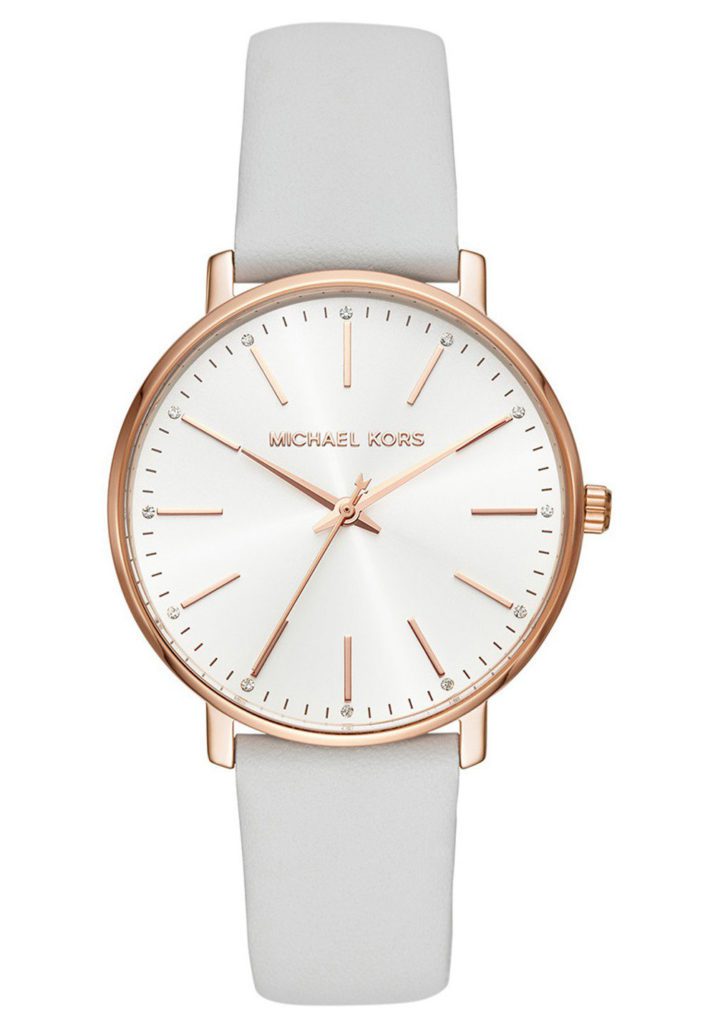 Michael Kors MK2800 Horloge Pyper staal/leder rosekleurig-wit 38 mm