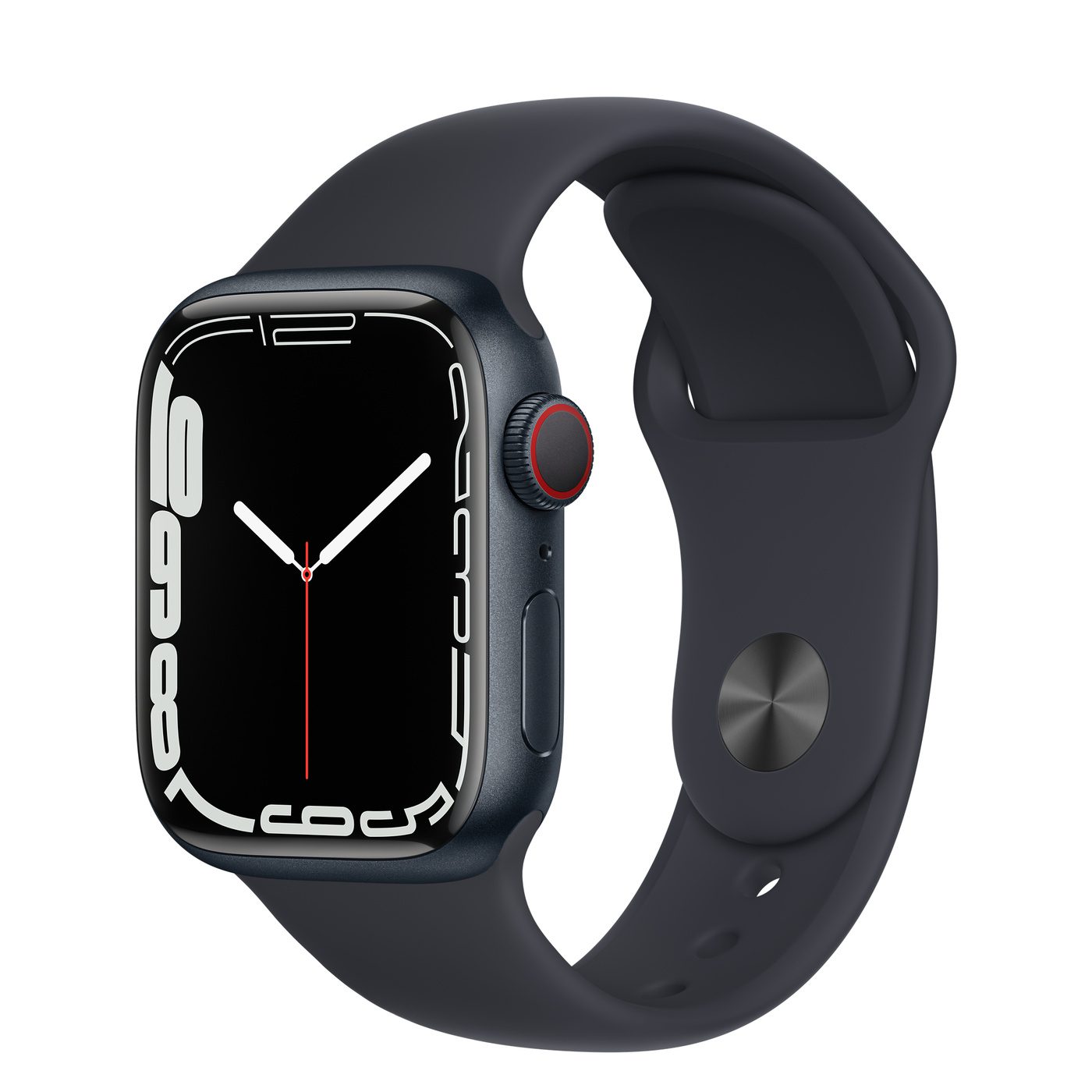 Apple Watch Series 7 GPS + Cellular 41mm Midnight Aluminum with Midnight Sport Band A2475 / MKH73LL/A